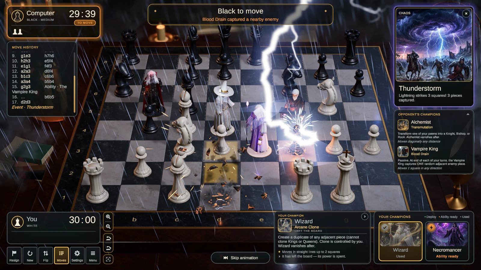 Thunderstorm: lightning strikes the middle of the battle — actual in-game capture